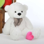2 Feet White Teddy Bear with a Bow